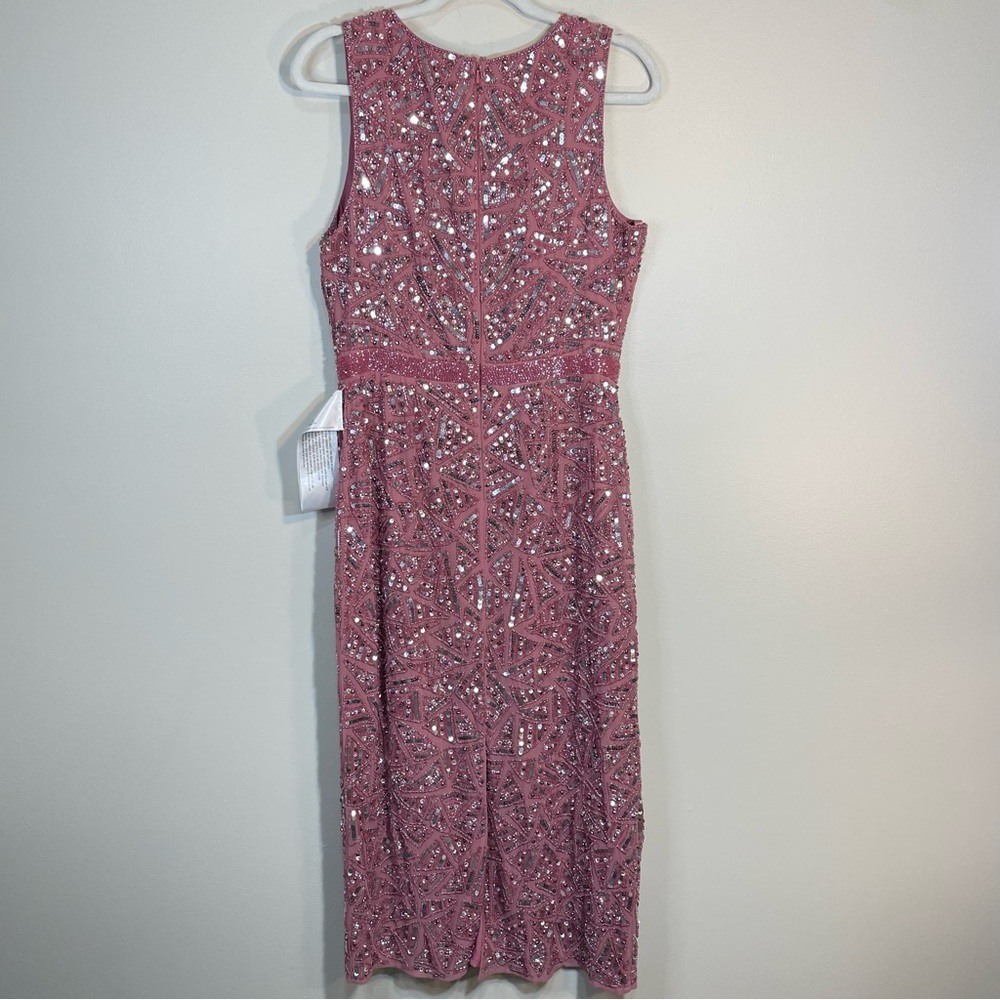 Mac Duggal Pink Sequin Sheath Midi Dress - Picture 5 of 15